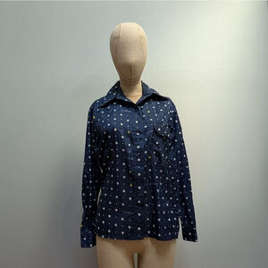 Obermeyer Vintage Button Down Small Hearts Shirt - Small